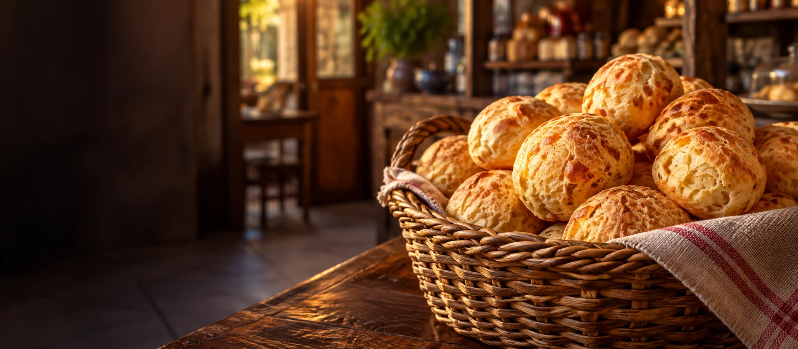 Pães de queijo em um comércio local; imagem ilustrativa